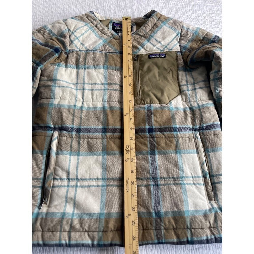 Patagonia Womens SZ S Heywood Plaid Jacket Insulated Quilted Cream Blue Rare! - Picture 10 of 12